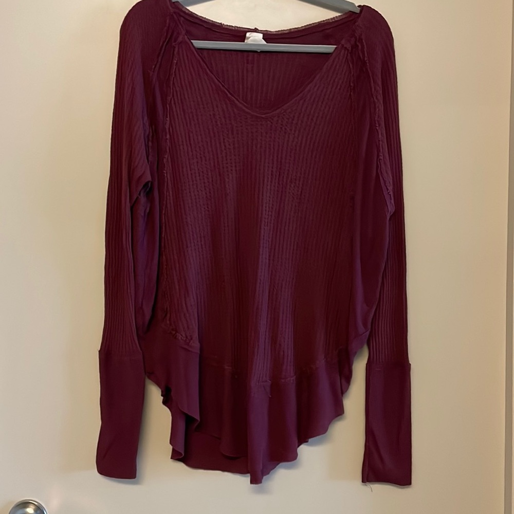 Free people we the free maroon lightweight thermal tunic size medium